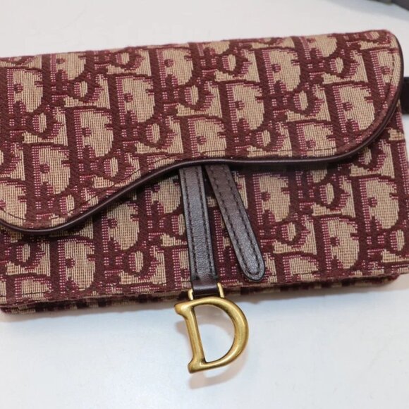 CHRISTIAN DIOR Oblique Saddle Belt Bag Burgundy 05-RU-1129 - Picture 10 of 15